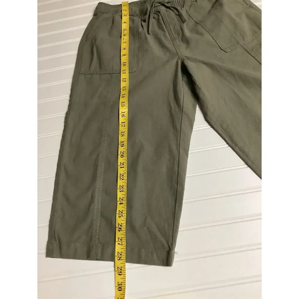 Style & Co Women's PM Green Drawstring Capri Pants Casual‎ Summer